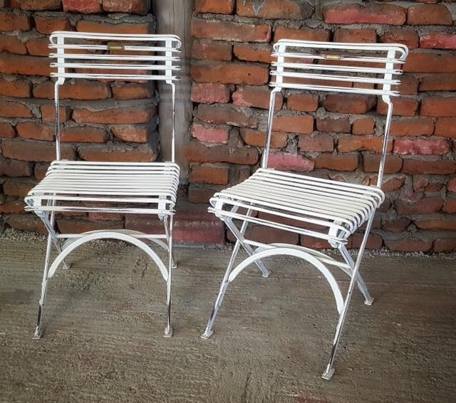 Vintage Style French Wrought Iron Garden Cafe Bistro Chairs 2497