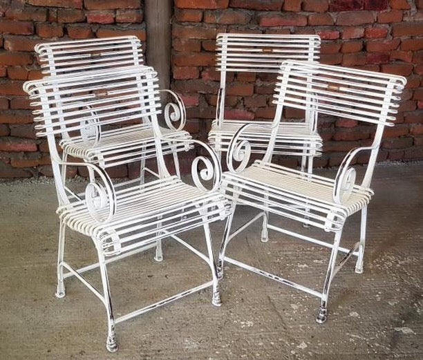 Vintage Style French Wrought Iron Garden Cafe Bistro Chairs 2500