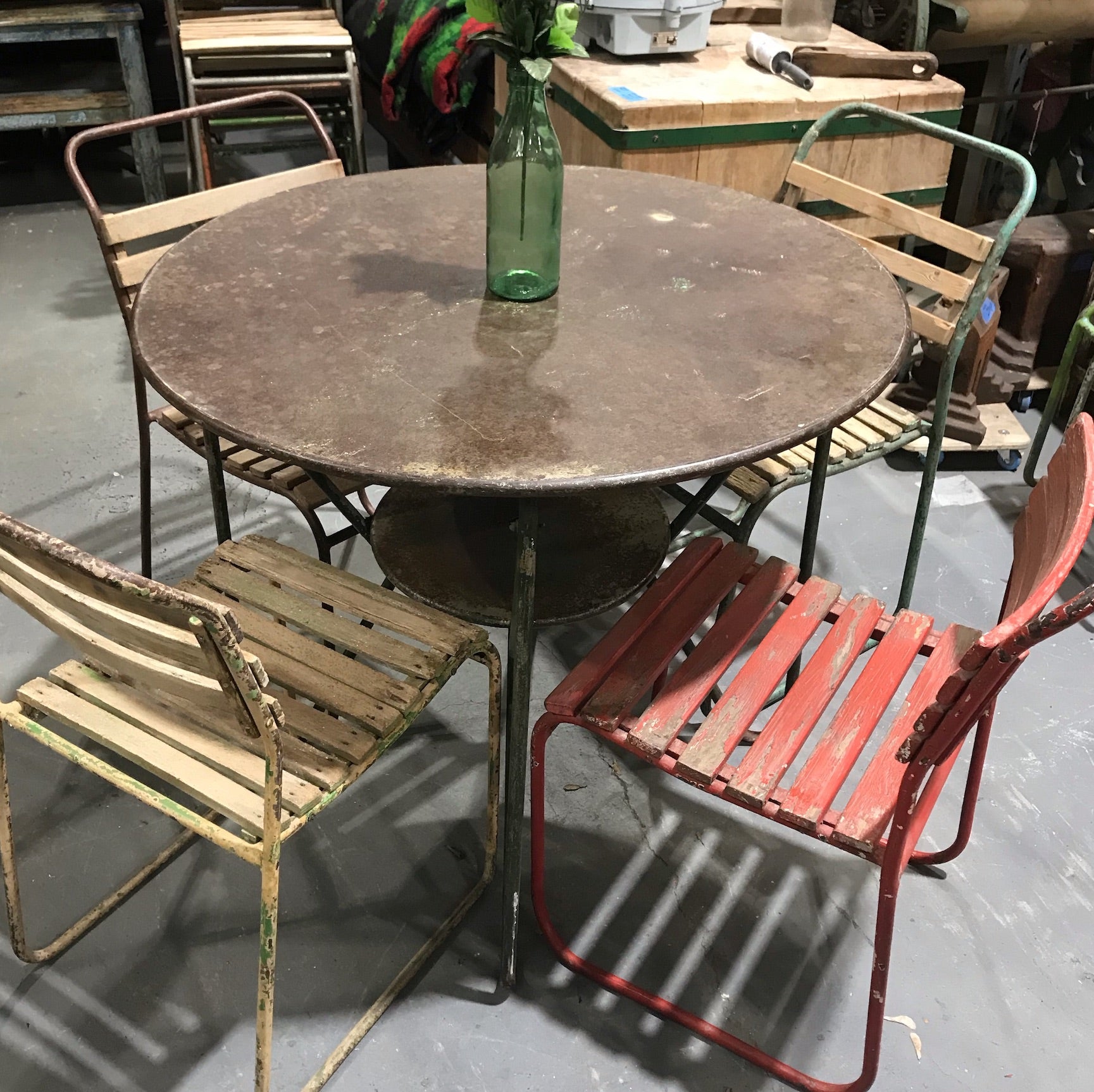 heavy metal garden table