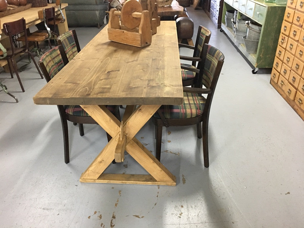 Vintage industrial European kitchen dining table #1871 – Fossil Vintage ...