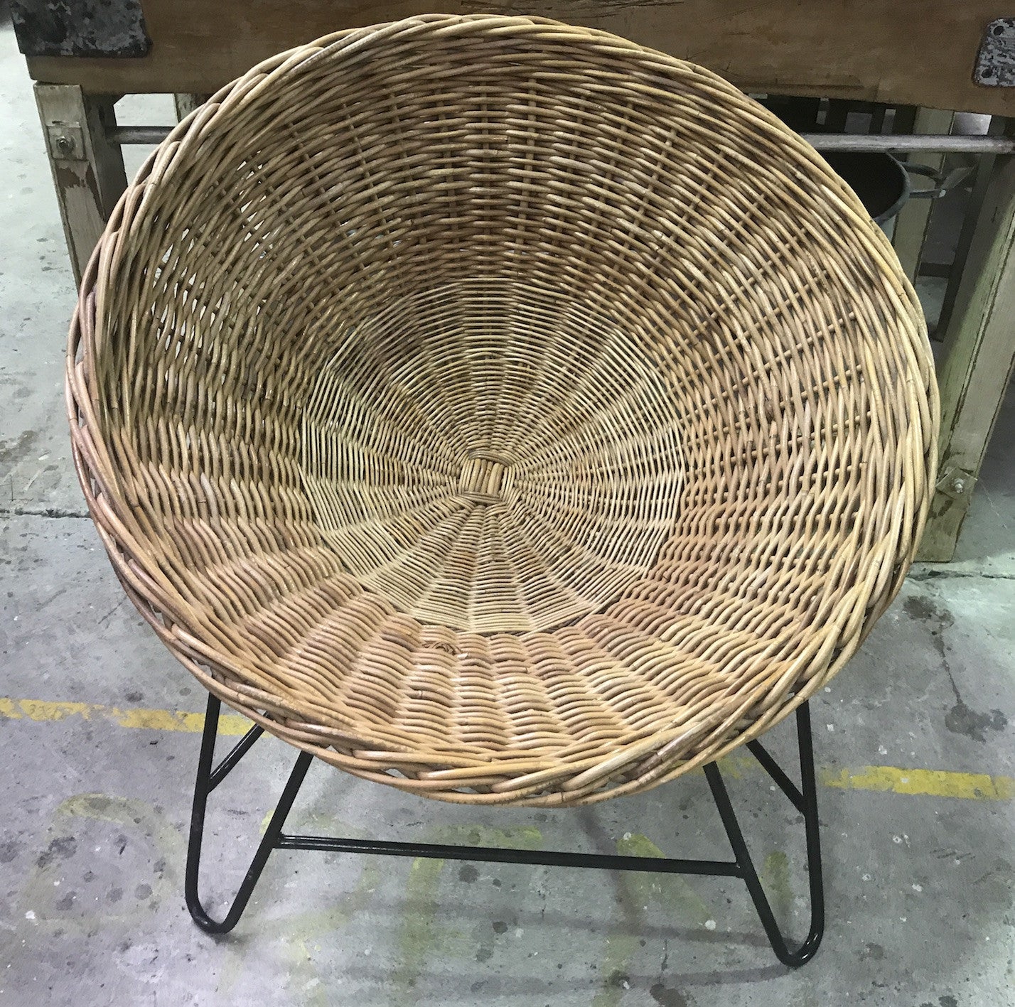 Vintage industrial Mid Century Danish Basket chair #1901 – Fossil