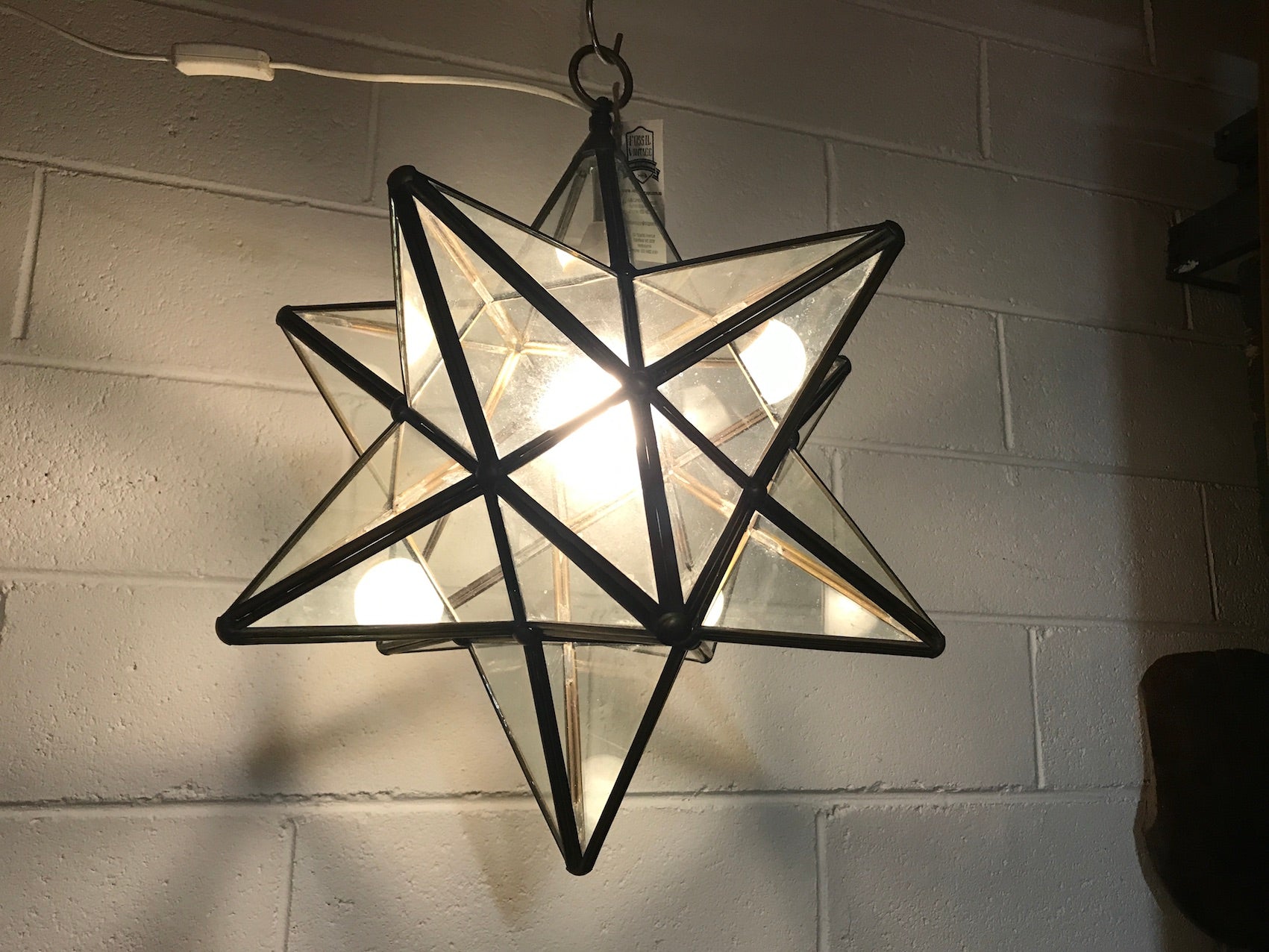 glass star light shade