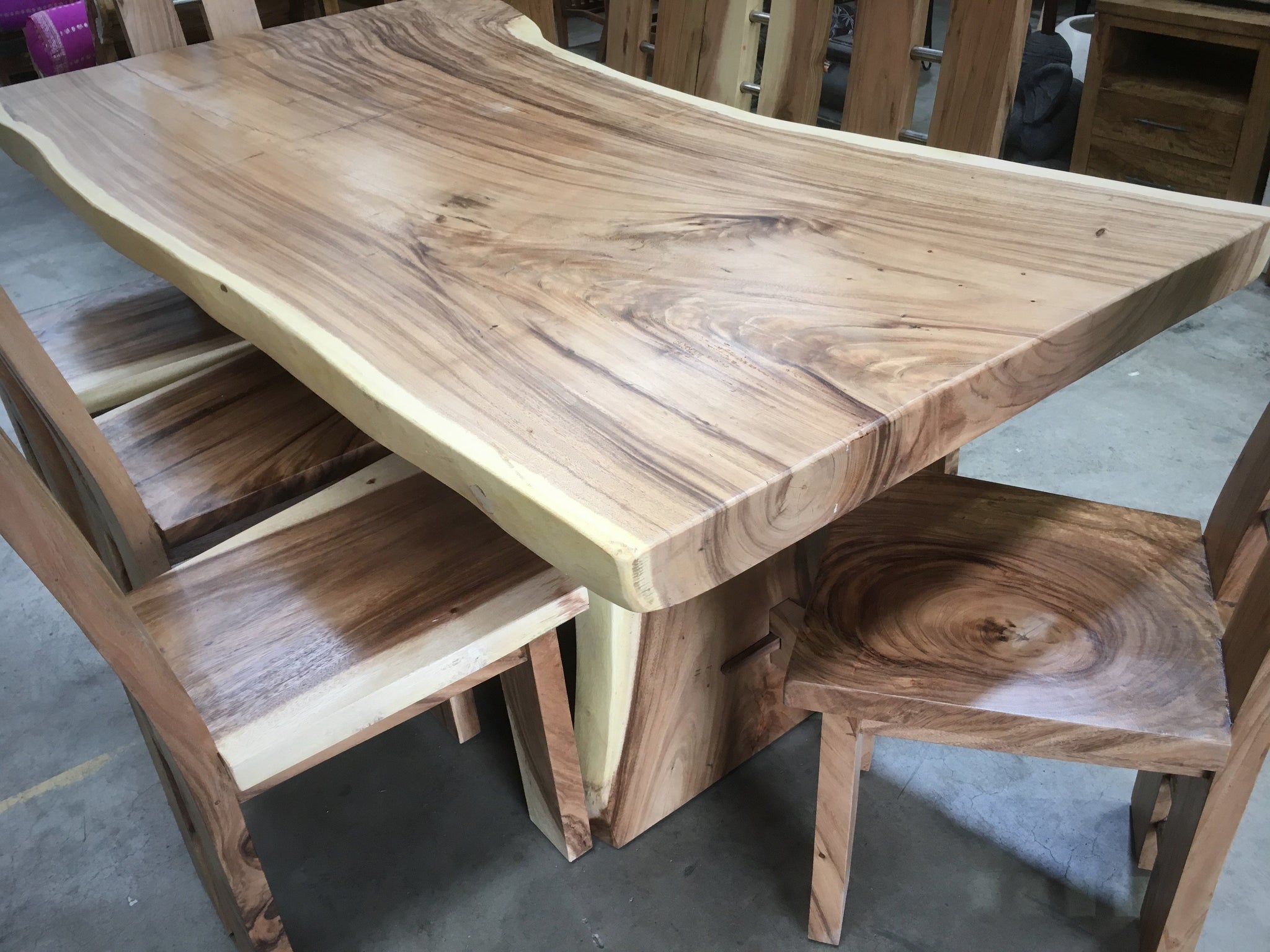 Raw Edge Wood Dining Room Table