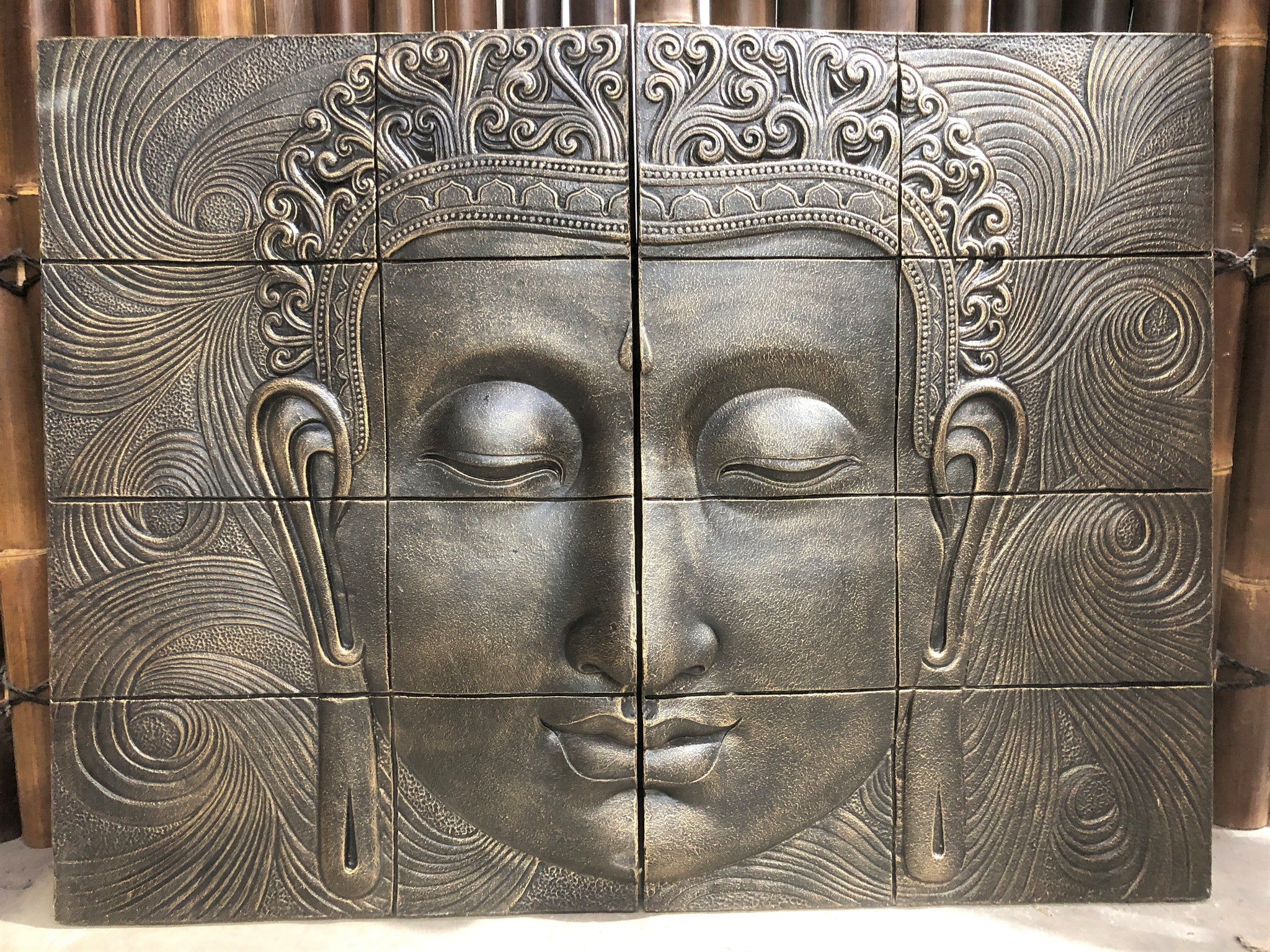 2 Piece Buddha Face wall Plaque #10082 – Bali Mystique