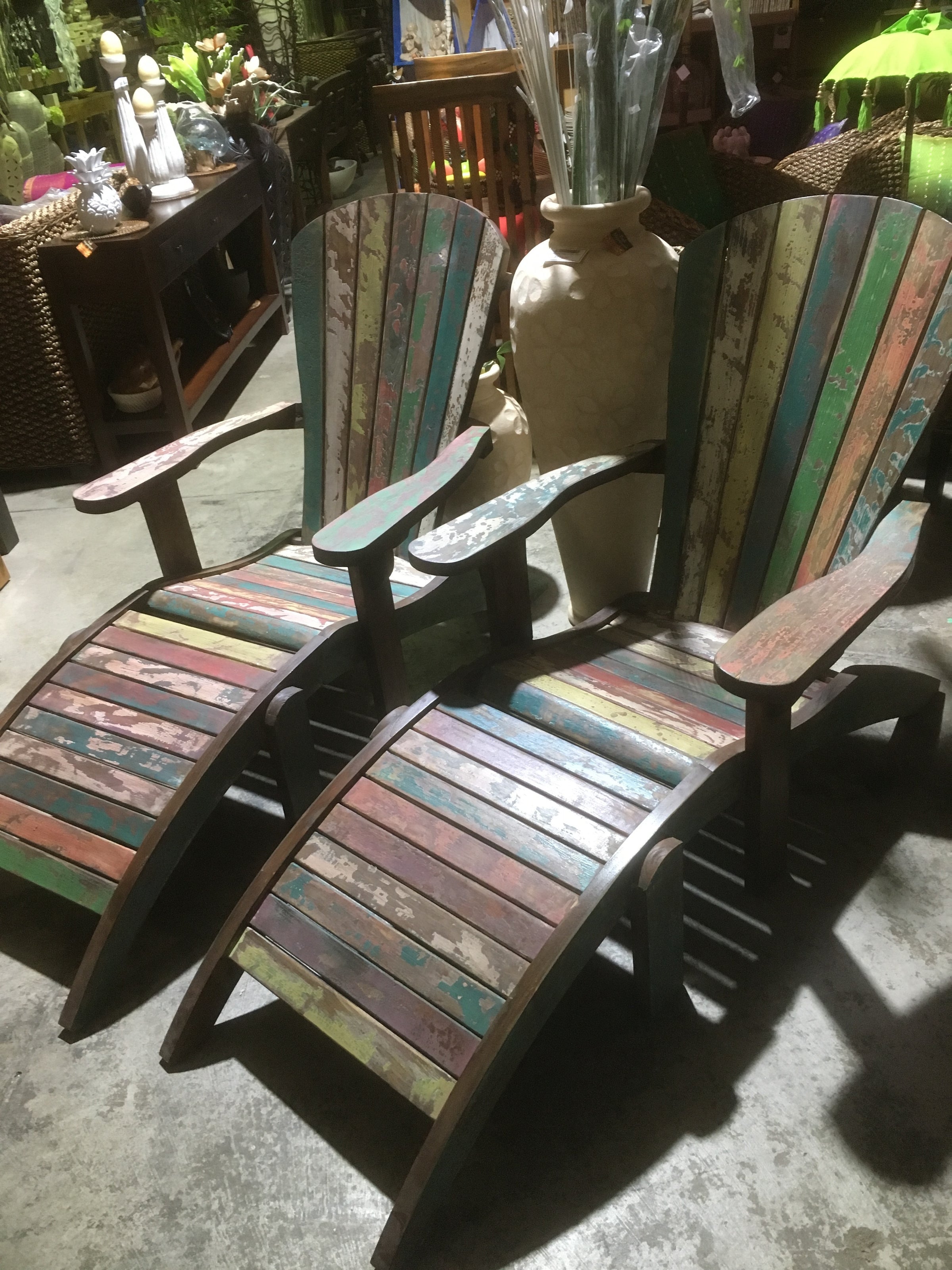 Genuine Recycled Teak Boat Wood "Kippas" Deck Chairs – Bali Mystique