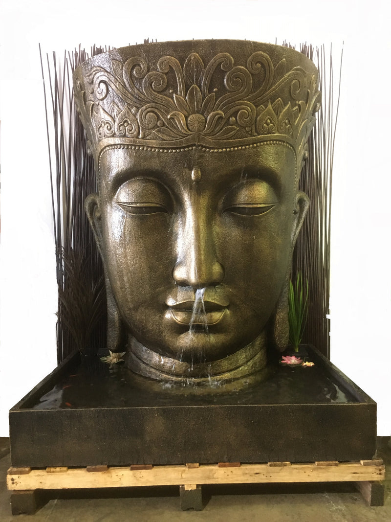 Balinese Half Round Buddha Face Water Feature – Bali Mystique