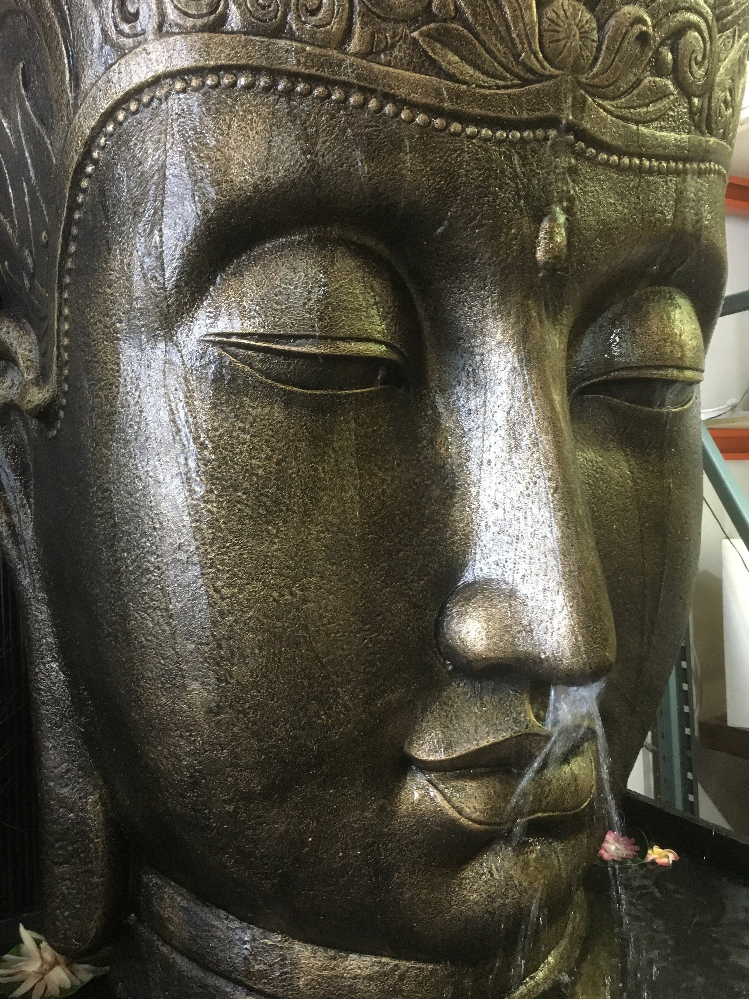 Balinese Half Round Buddha Face Water Feature – Bali Mystique