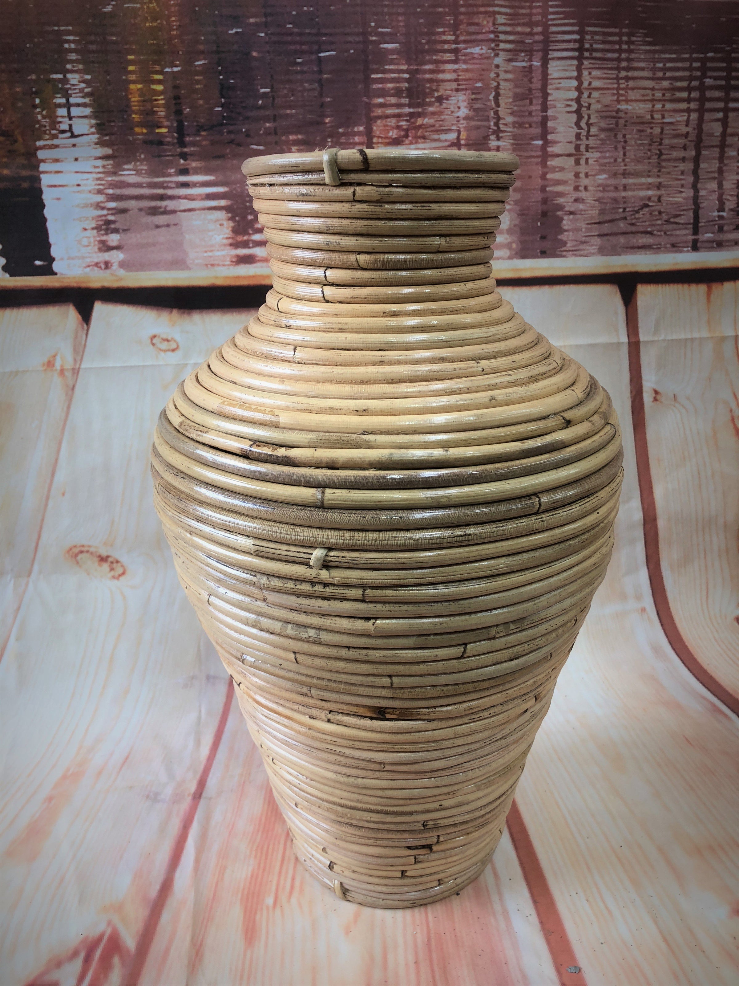 Hand Made Cane/Rattan Flower Vase 10164 – Bali Mystique