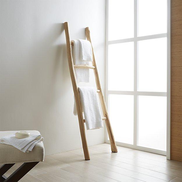 natural wooden towel rack/rail ladder – bali mystique