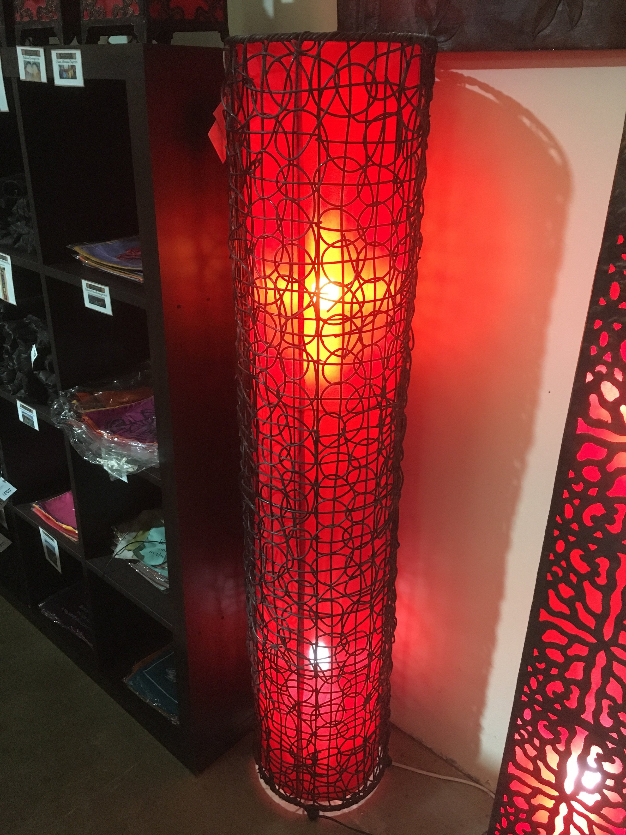 bali rattan effect floor lamp