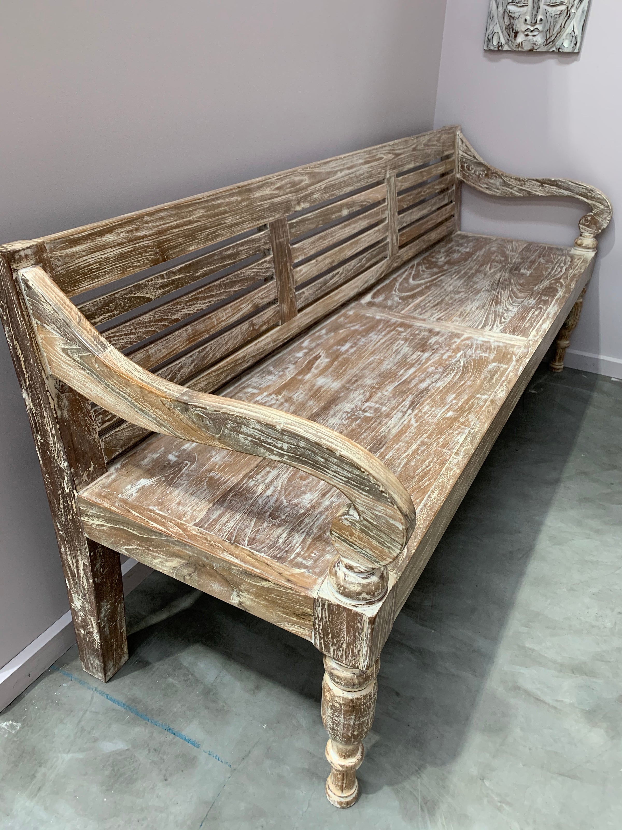 javanese 184cm rustic recycled teak bench seat daybed