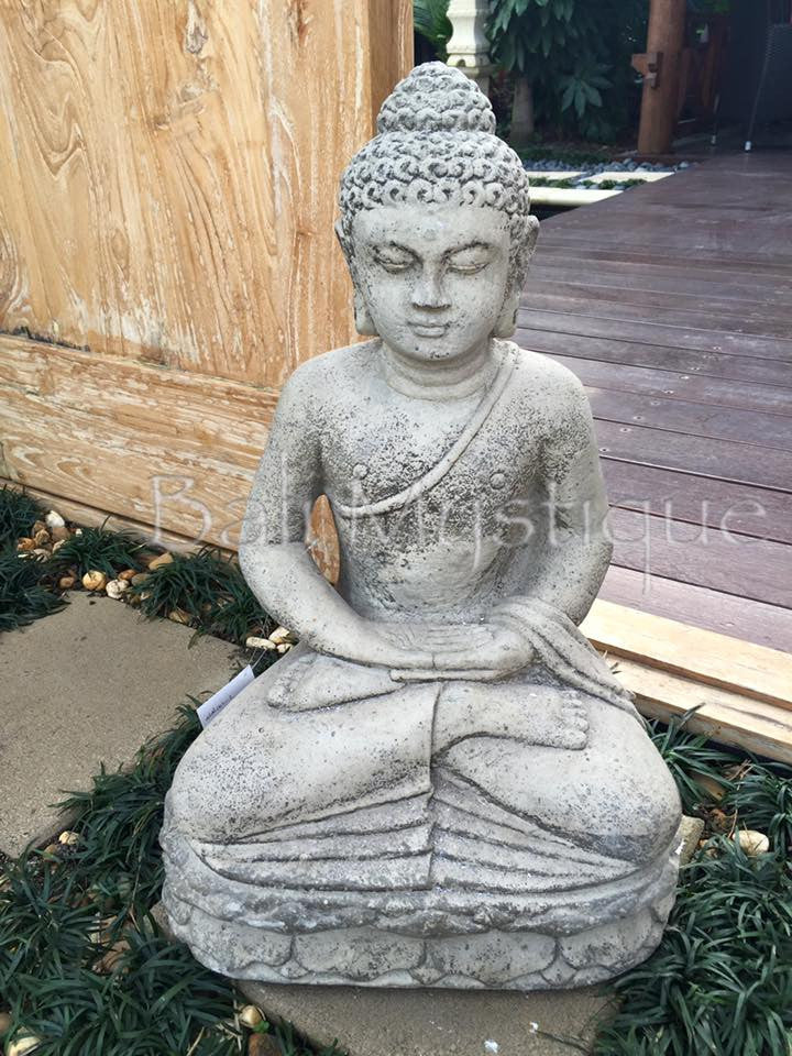 Balinese Concrete Sitting Buddha Garden Statue – Bali Mystique