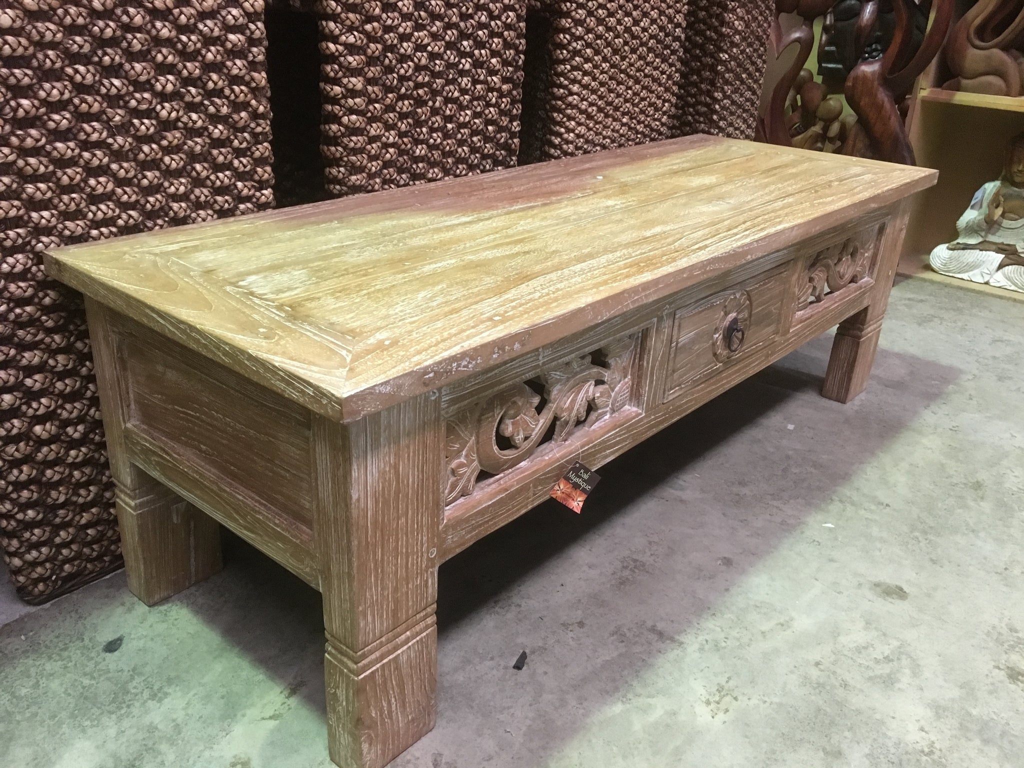 Balinese Hand Crafted Coffee Table With drawer 1855 Bali Mystique