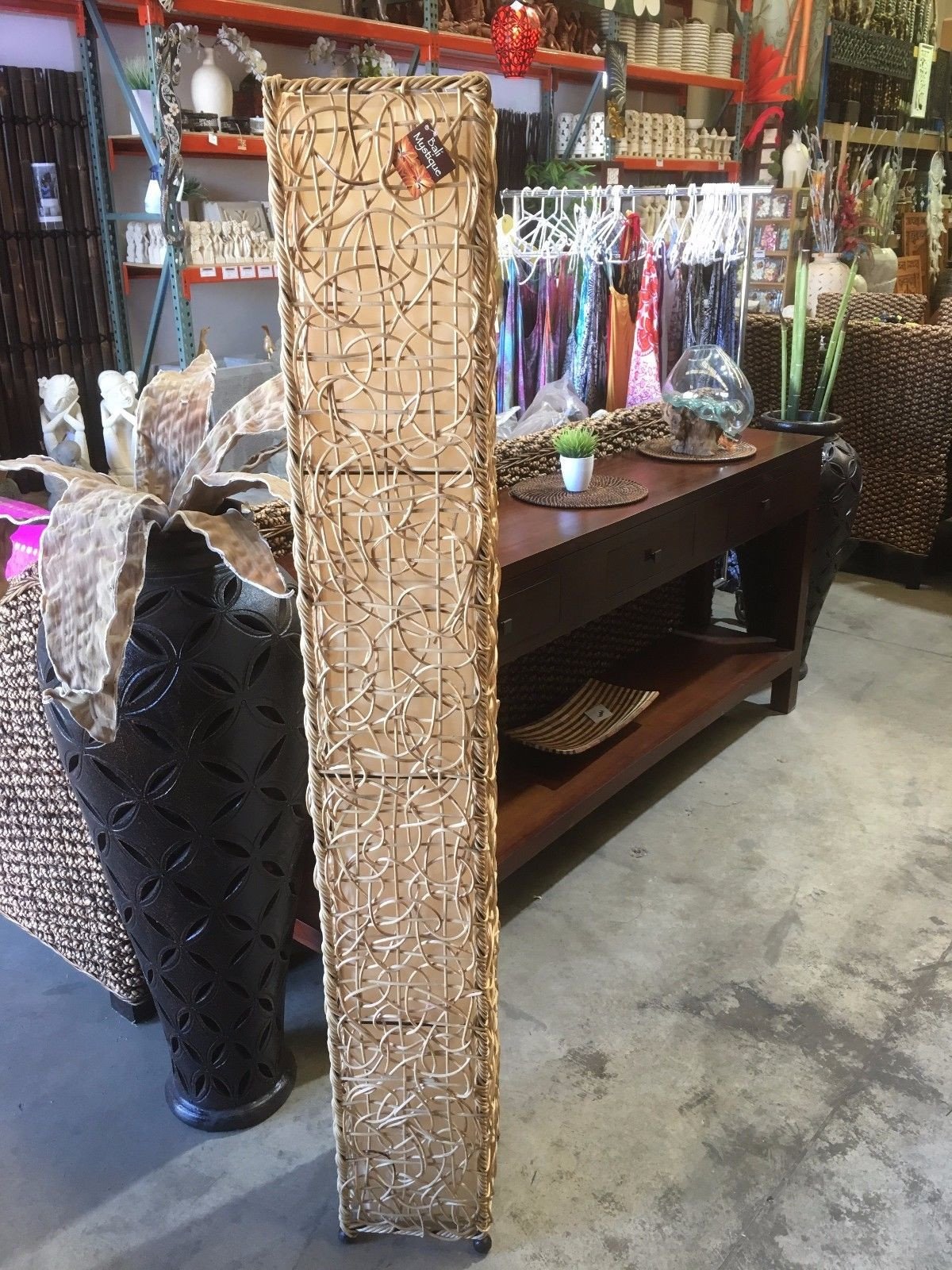 bali rattan effect floor lamp