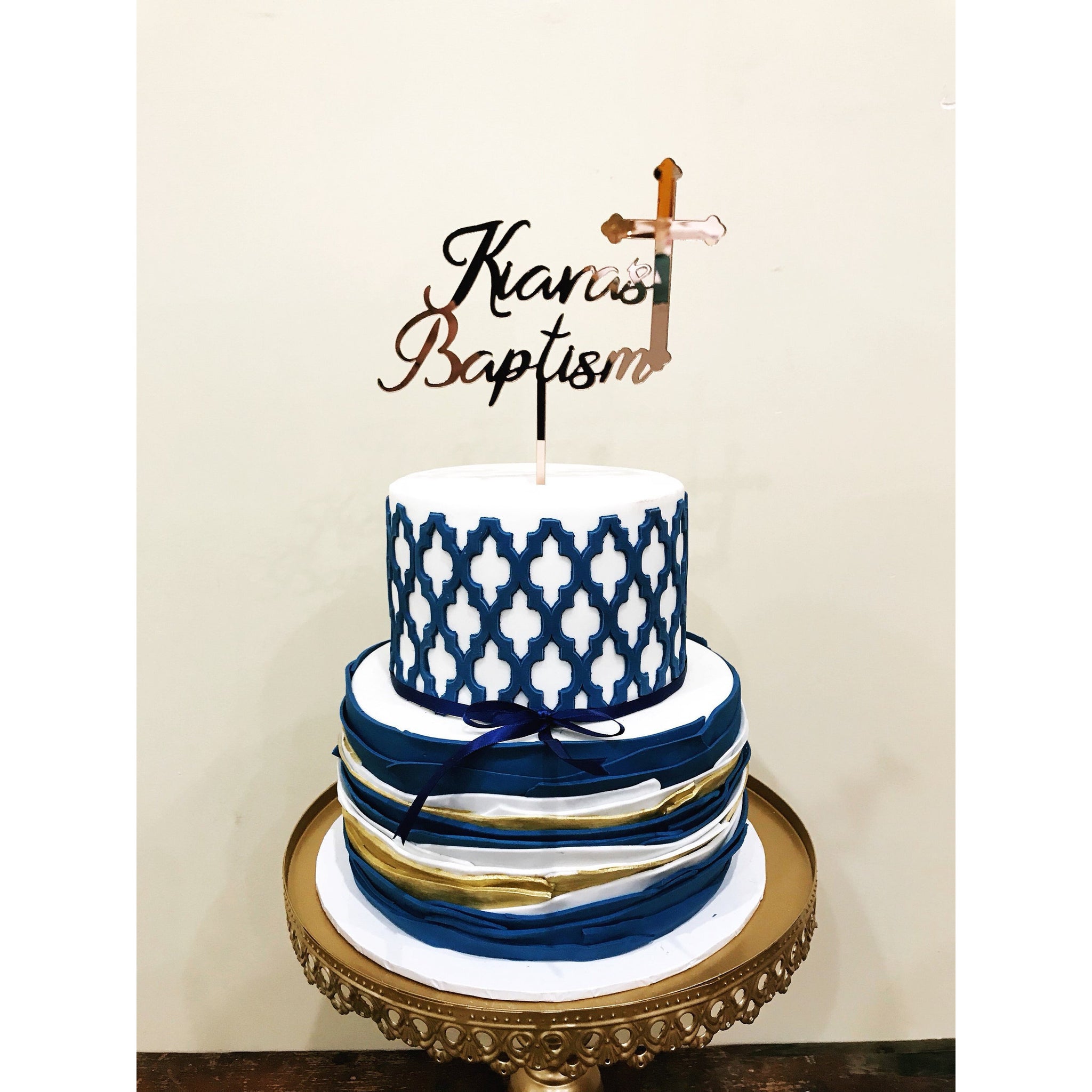 Baptism Cake Topper Aston Blue