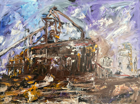 Redcar blast furnace oil painting