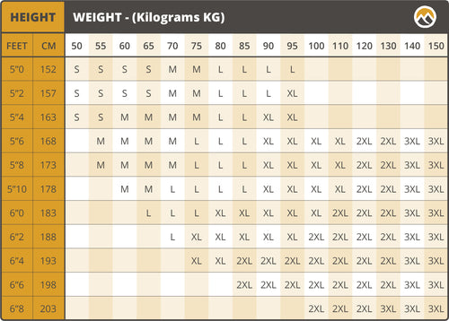 Size Guide | Mount Kiwi - Mount Kiwi