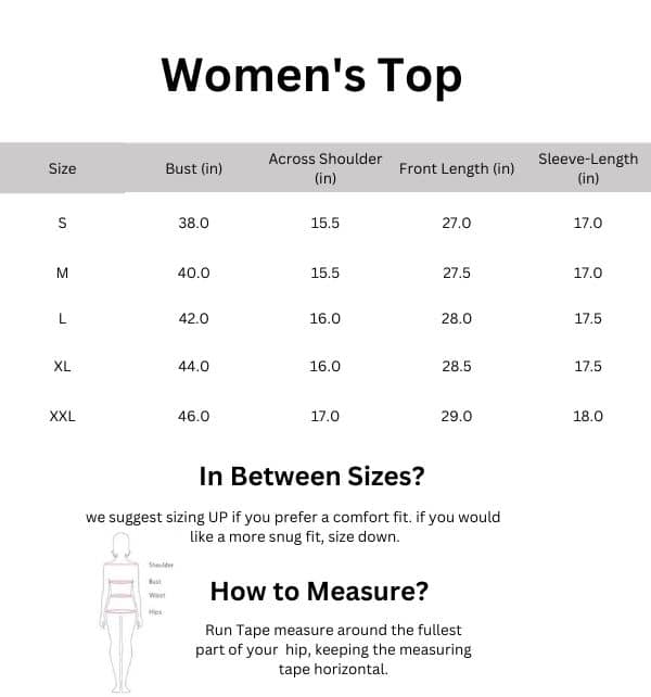 The Multiple Floral Women Top Size Guide