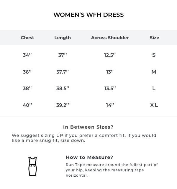 The Navy & Red Printed WFH A-Line Dress Size Guide