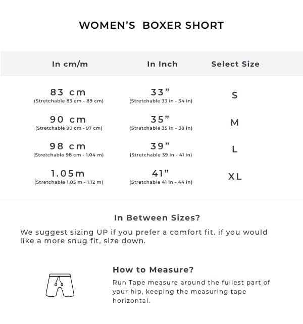 The Mishy Fishy Women Summer WFH Shorts Size Guide