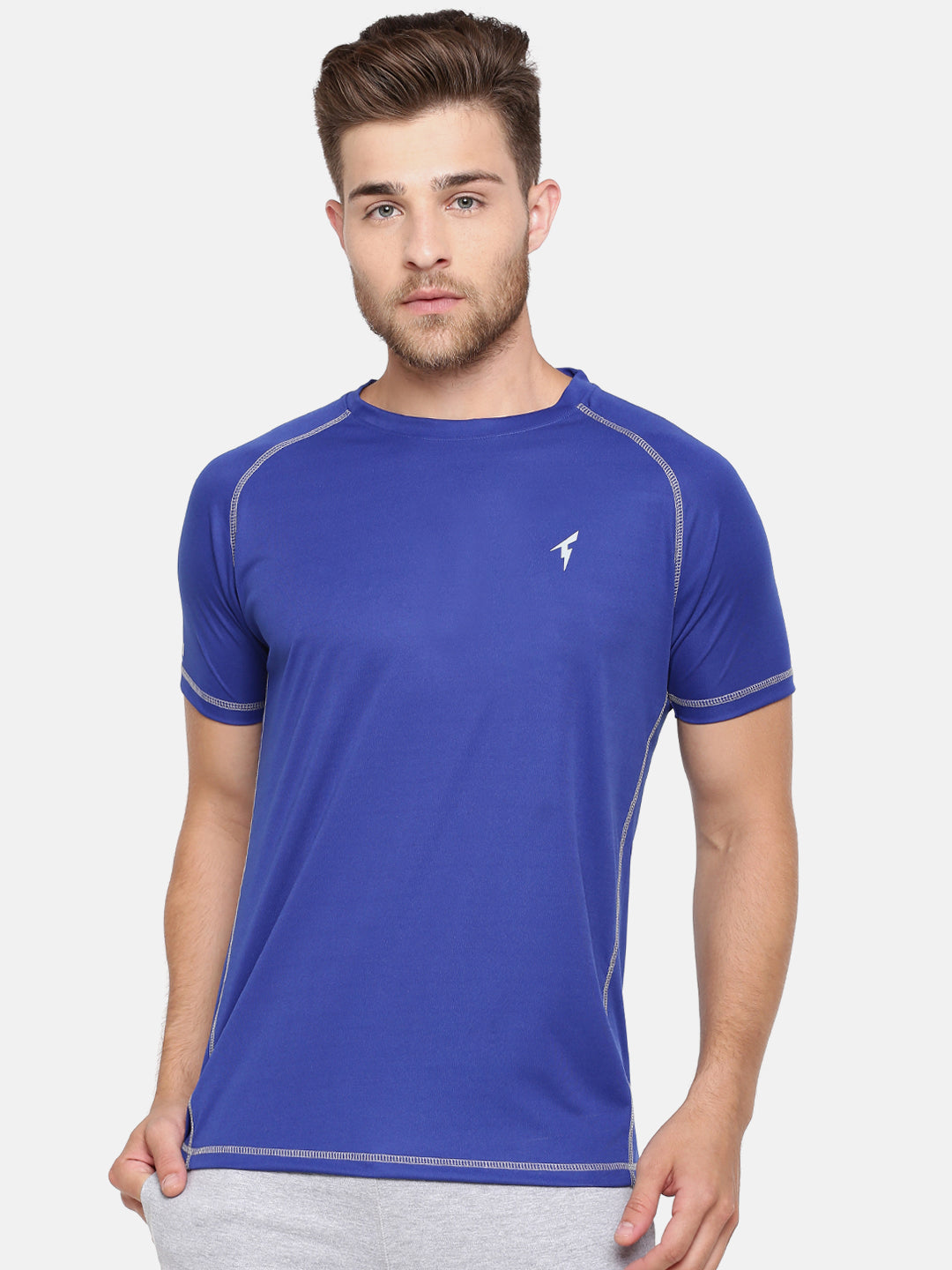 royal blue athletic shirt