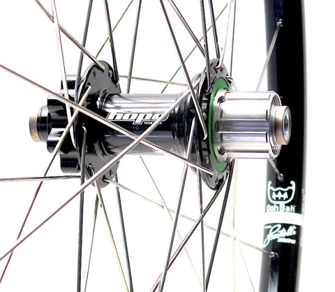 Hope Singlespeed Trials hub on Spank Oozy Trail 295 29er rim hub view - XLR8 Performance Bicycle Wheels