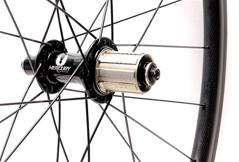 XLR8 Perfromance Bicycle Wheels Mercury Carbon Wheel Repair Rear Wheel Rebuilt with New Spokes