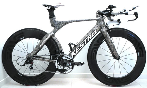 Image of Kestrel Time Trial Trathlon bike with Enve Carbon wheels repaired by XLR8 wheels.