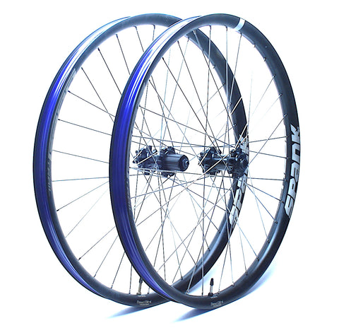 Spank Oozy Trail 395 Wheelset Rebuild Angled by XLR8 Performance Bicycle Wheels