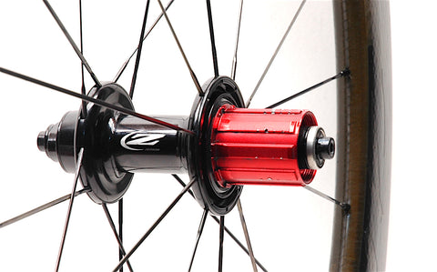 Zipp rear Carbon wheel and hub repair by XLR8 Performance Bicycle Wheels
