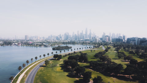 View of Melbourne from the suburbs.