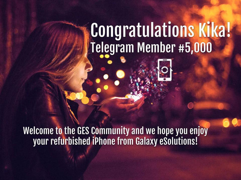 Congratulations Kika, our 5,000th member, for winning an iPhone on Telegram!