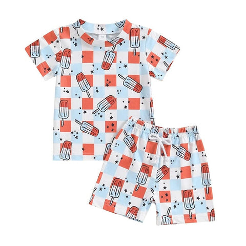 Checked Popsicles 4th Baby Boy Set