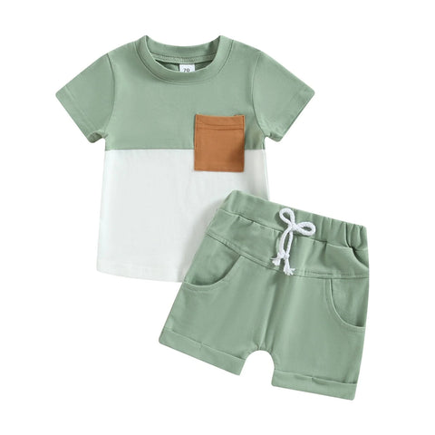 Solid Shorts Pocket Baby Set