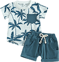 baby boy palm print tee outfit set