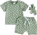 baby girl green floral outfit set