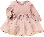 pink floral tulle dress baby girl