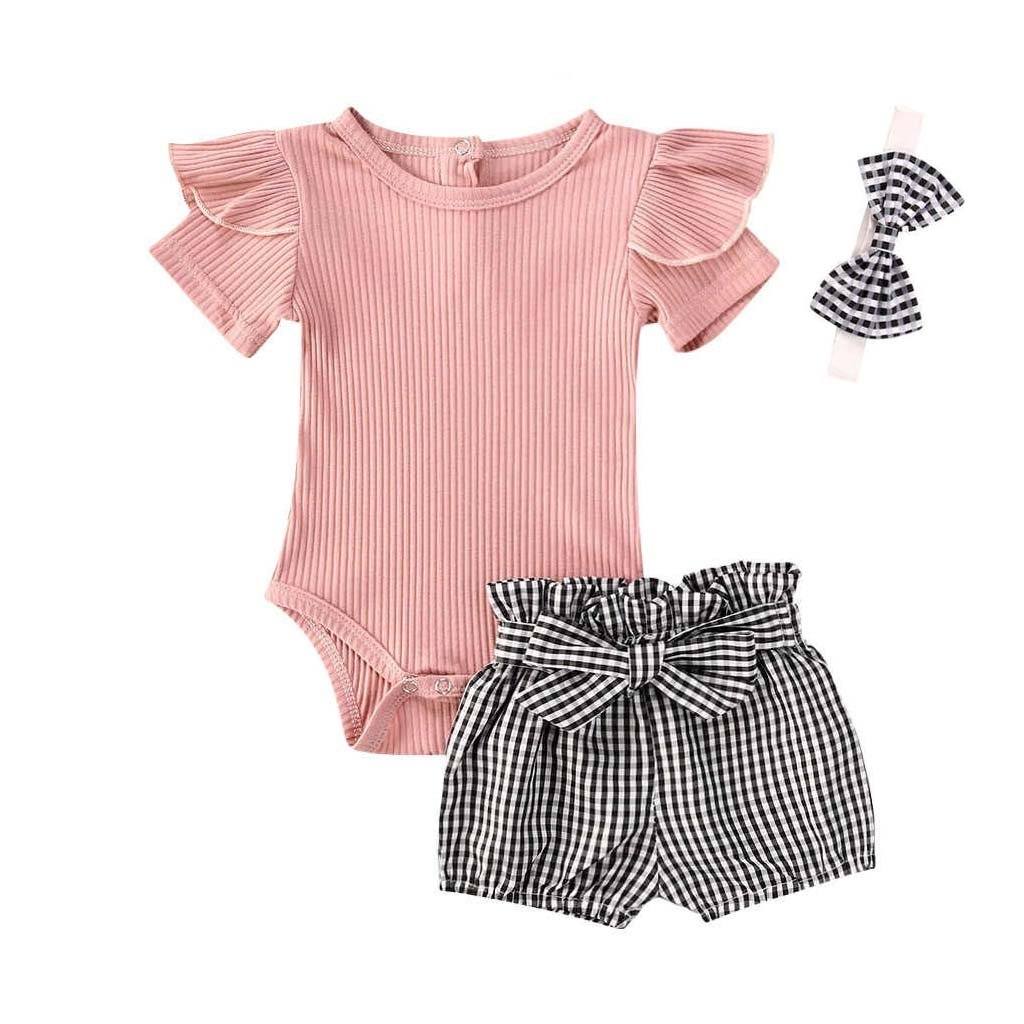 Baby Girl Pink Ribbed Plaid 2-Piece Outfit Set – The Trendy Toddlers