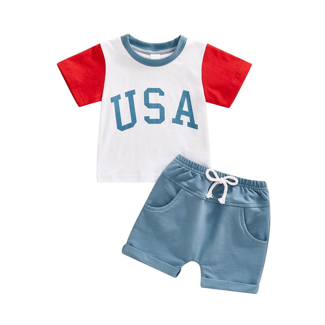 Baby Boy USA Tee Solid Shorts 2-Piece Outfit Set – The Trendy Toddlers