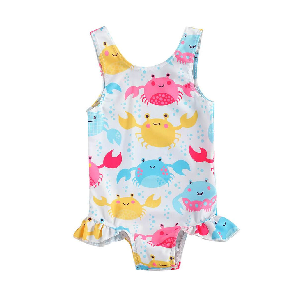 Toddler Girl Sleeveless Crab Swimsuit – The Trendy Toddlers