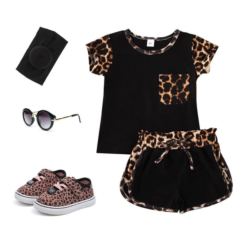 Toddler Girl Leopard Black Outfit
