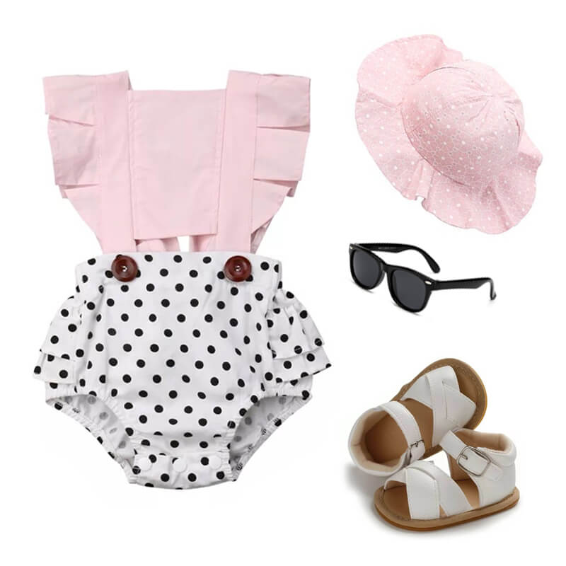 Baby Girl Pink Polka Dot Outfit
