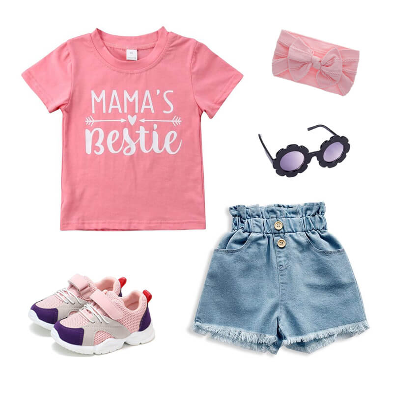 Toddler Girl Mama's Bestie Outfit