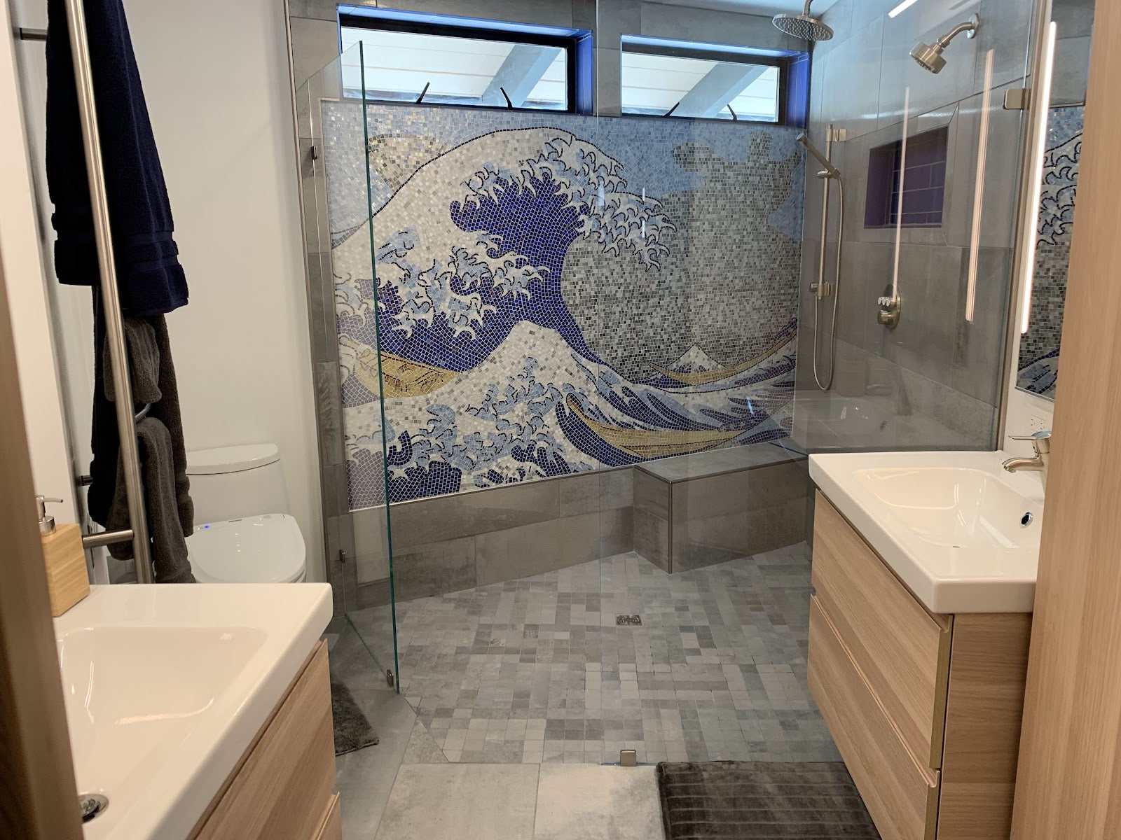 The Great Wave Mosaic by Mozaico