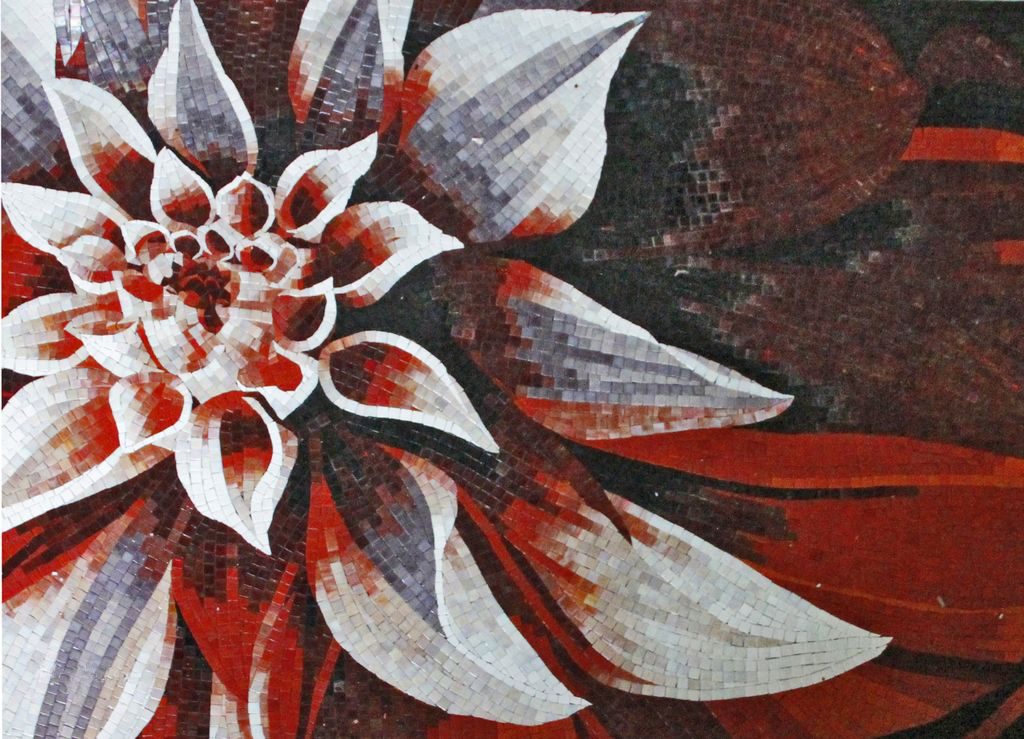 Blood Flower Mosaic Artwork by Mozaico