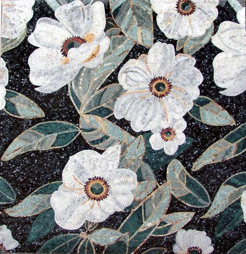Cymbidium Flowers Mosaic Pattern by Mozaico
