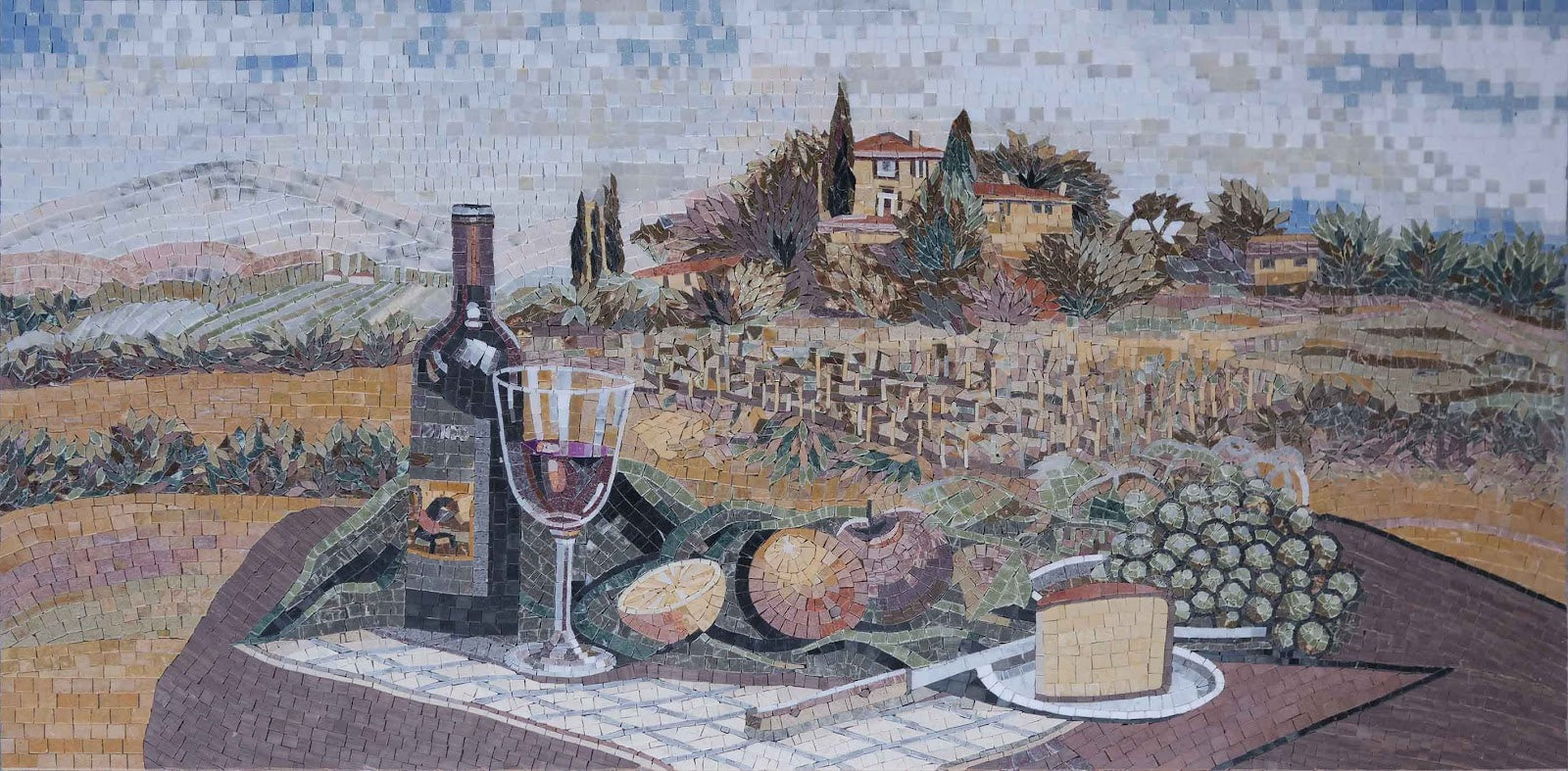 Vino e Frutta All’aperto Mosaic Mural by Mozaico