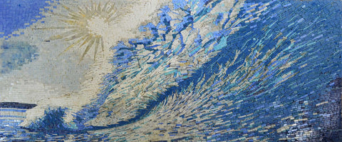 Abstract Seascape: Ocean Waves Mosaic Art