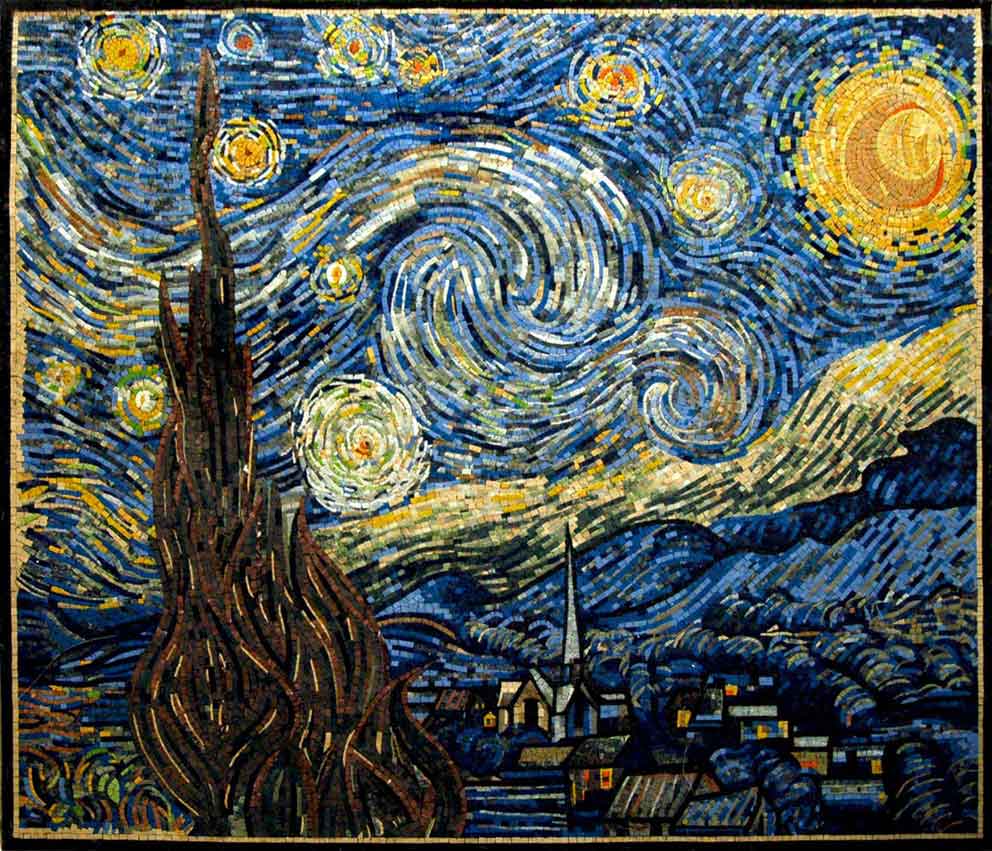 Starry Night by Vincent Van Gogh Mosaic Reproduction