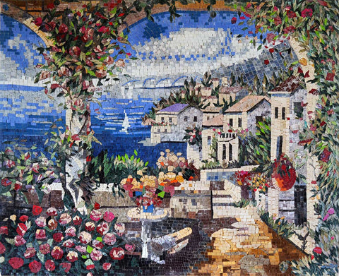 Tuscan Sea View Decorative Mosaic Mural